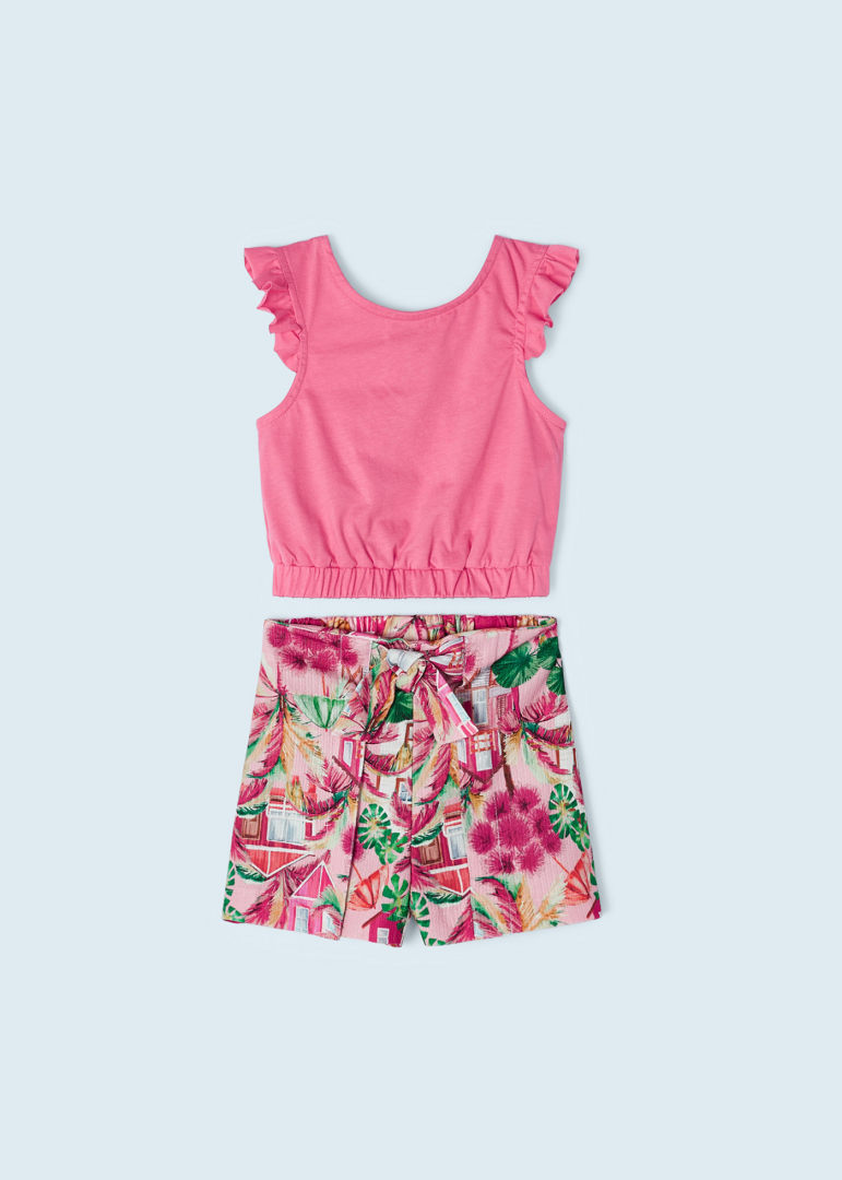Conjunto 2 piezas con short estampado para niña Art. 23-03214-054 Peonia
