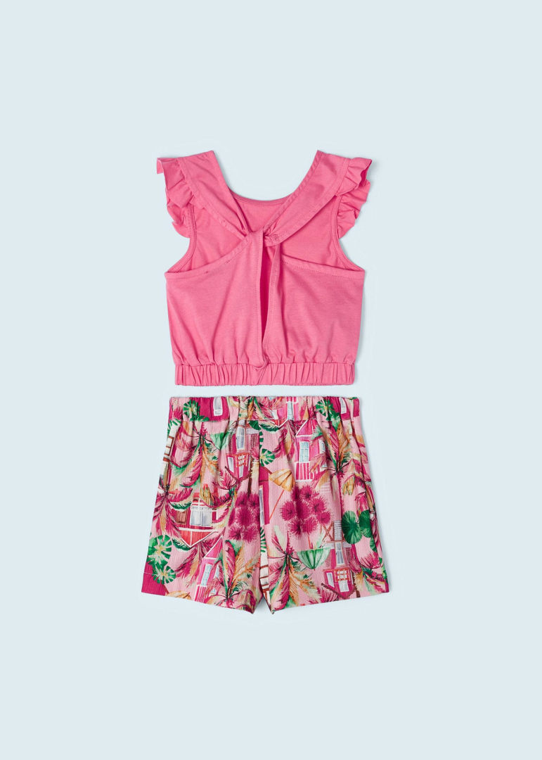 Conjunto 2 piezas con short estampado para niña Art. 23-03214-054 Peonia