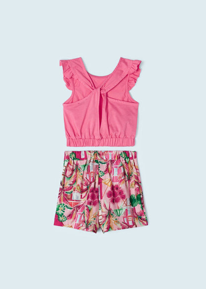 Conjunto 2 piezas con short estampado para niña Art. 23-03214-054 Peonia