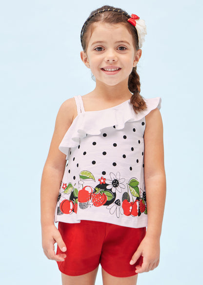 Conjunto 2 piezas de algodón sostenible para niña Art. 23-03218-095 Rojo
