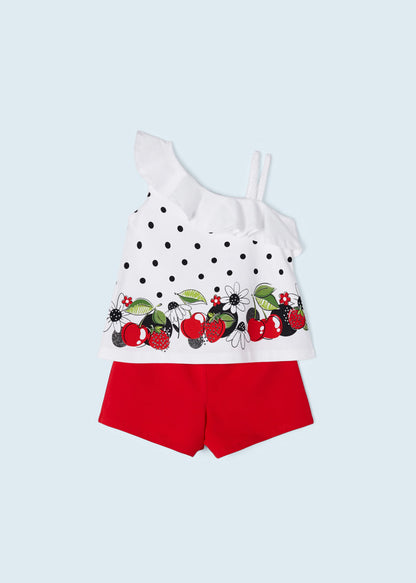 Conjunto 2 piezas de algodón sostenible para niña Art. 23-03218-095 Rojo