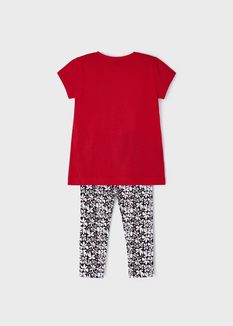 Conjunto 2 piezas estampado de algodón sostenible para niña Art. 23-03787-085 Rojo