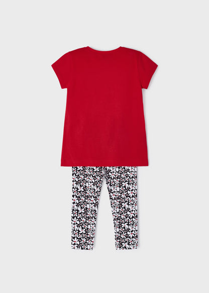 Conjunto 2 piezas estampado de algodón sostenible para niña Art. 23-03787-085 Rojo