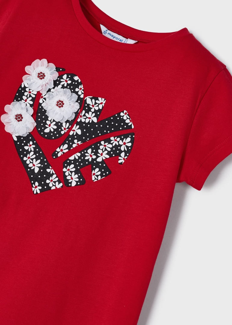Conjunto 2 piezas estampado de algodón sostenible para niña Art. 23-03787-085 Rojo