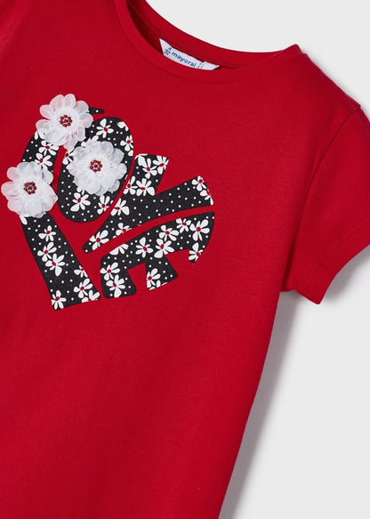 Conjunto 2 piezas estampado de algodón sostenible para niña Art. 23-03787-085 Rojo
