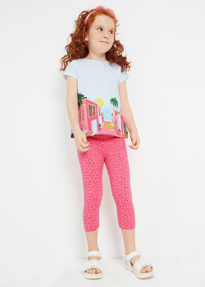 Conjunto 2 piezas estampado de algodón sostenible para niña Art. 23-03787-086 Blanco