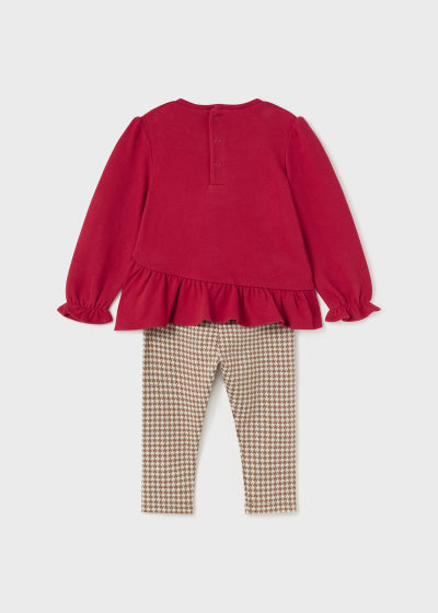 Conjunto 2 piezas legging estampado bebé Ref. 13-02771-010 Rojo