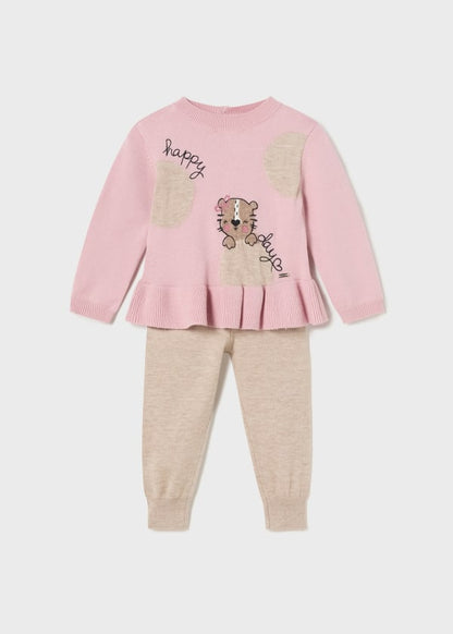 Conjunto 2 piezas tricot bebé Ref. 13-02528-068 Rosado