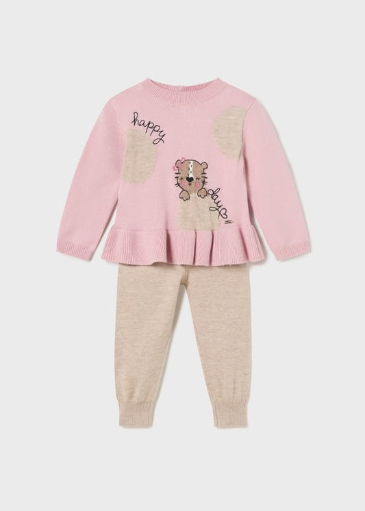 Conjunto 2 piezas tricot bebé Ref. 13-02528-068 Rosado