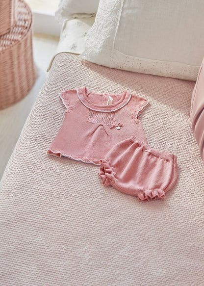 Conjunto 2 piezas tricot de algodón sostenible para recién nacido MAYORAL Ref. 23/1248/51 Rosette