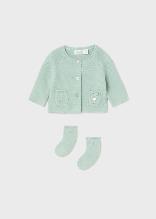 Conjunto 2 piezas tricot de algodón sostenible para recién nacido Art. 23-01359-042 Misty
