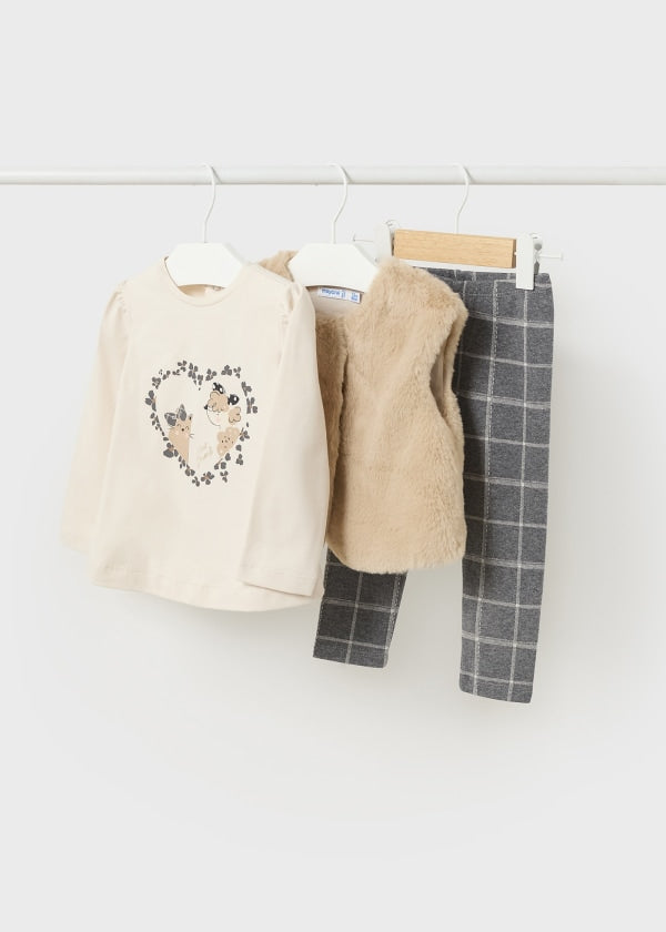 Conjunto 3 piezas chaleco pelo bebé Ref. 13-02766-081 Antracit v