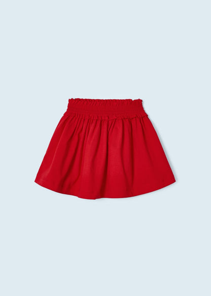 Conjunto 3 piezas con falda de algodón sostenible para niña Art. 23-03951-047 Rojo