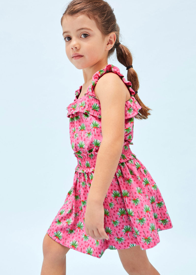 Conjunto 3 piezas con falda de algodón sostenible para niña Art. 23-03951-048 Peonia
