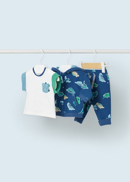 Conjunto 3 piezas de algodón sostenible para recién nacido Art. 23-01892-044 Oceano