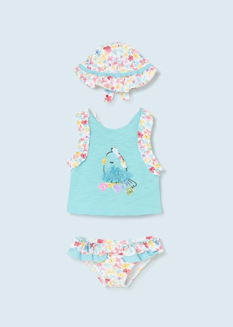 Conjunto de baño para recién nacido niña 3 Pz MAYORAL Ref. 23/1692/50 Turquesa