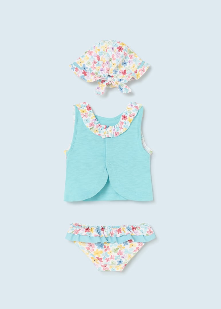 Conjunto de baño para recién nacido niña 3 Pz MAYORAL Ref. 23/1692/50 Turquesa