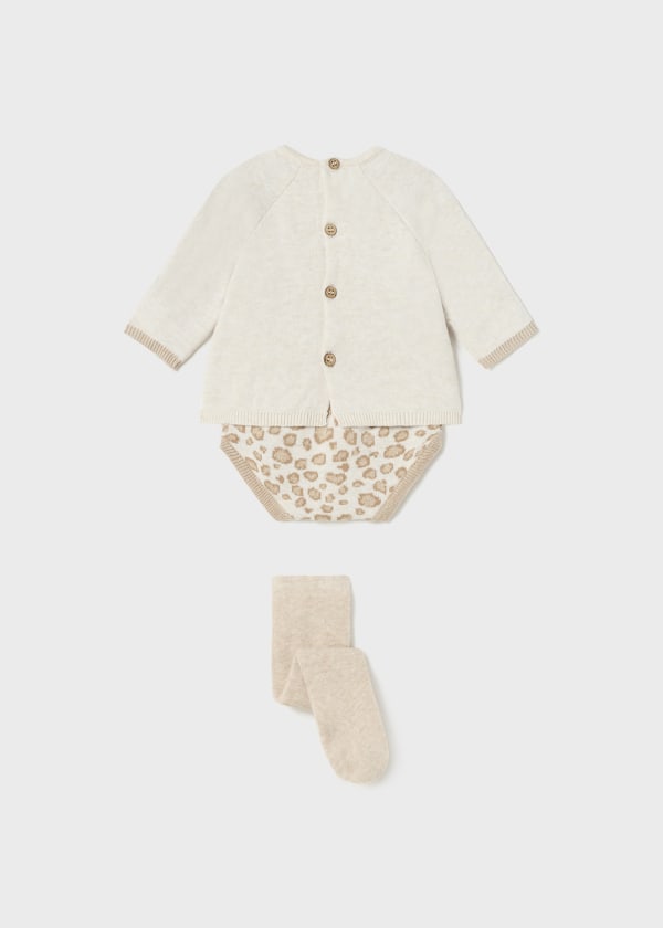 Conj. jersey tricot y leotard para bebé MAYORAL Ref. 13/2234/32 Milk vig