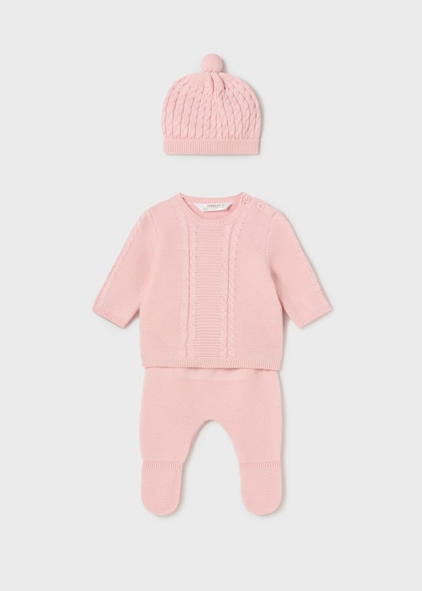 Conj. polaina y gorro tricot para bebé MAYORAL Ref. 13/2507/56 Rosa baby