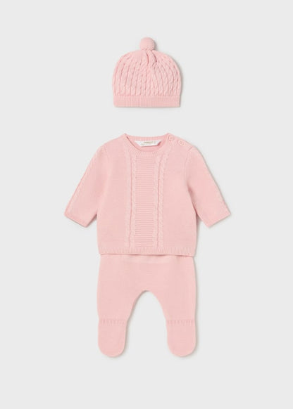 Conj. polaina y gorro tricot para bebé MAYORAL Ref. 13/2507/56 Rosa baby