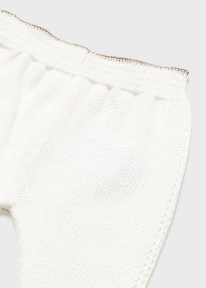 Conjunto 3 piezas tricot de algodón sostenible para recién nacido MAYORAL Ref. 23/1505/48 Crudo
