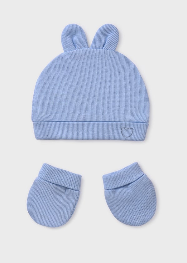 Conj. gorro y manoplas para bebé MAYORAL Ref. 13/19340/36 Cielo