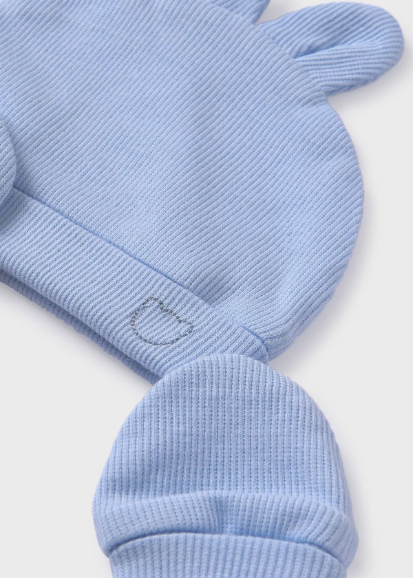Conj. gorro y manoplas para bebé MAYORAL Ref. 13/19340/36 Cielo