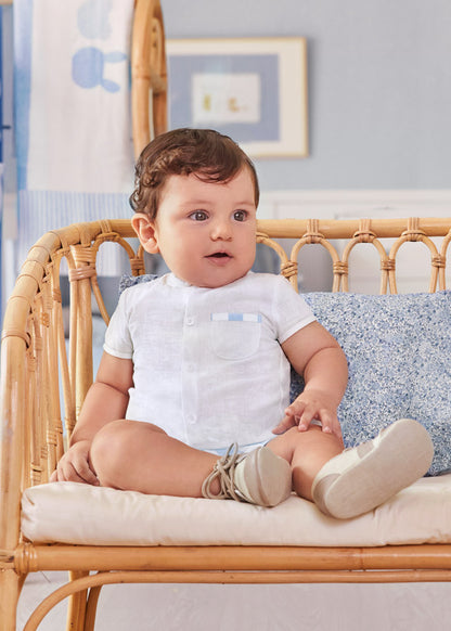 Conjunto 2 Pz Bebé Niño Camisa Cuello Mao Pantalón Corto para bebe MAYORAL Ref  1213/15 Bluebell