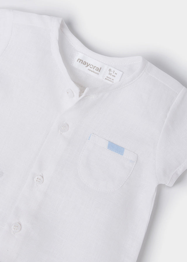 Conjunto 2 Pz Bebé Niño Camisa Cuello Mao Pantalón Corto para bebe MAYORAL Ref  1213/15 Bluebell