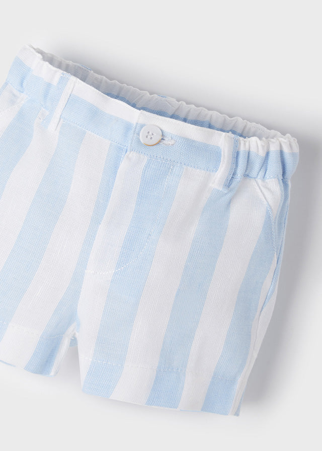 Conjunto 2 Pz Bebé Niño Camisa Cuello Mao Pantalón Corto para bebe MAYORAL Ref  1213/15 Bluebell