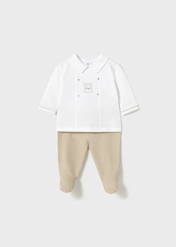 Conjunto pantalón y playera cuello recién nacido
