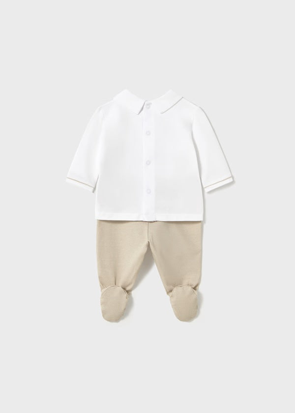 Conjunto pantalón y playera cuello recién nacido