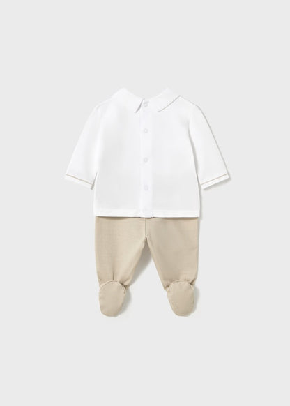 Conjunto pantalón y playera cuello recién nacido
