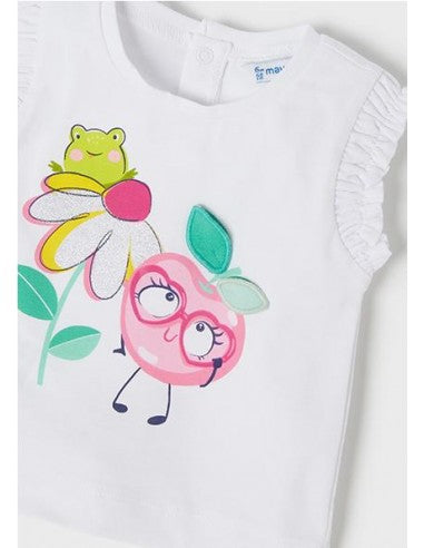 Conjunto 2 Pz Short Camiseta Bebe Niña Sin Mangas SKU 1241 Color Camelia