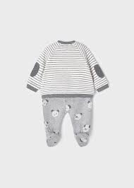 Conjunto pantalón con jacquard para recién nacido ECOFRIENDS Art. 12-02512-077 Fog vig