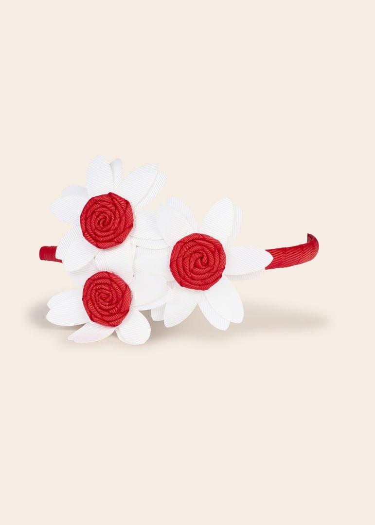 Diadema con aplique floral para bebé Art. 23-10424-059 Rojo