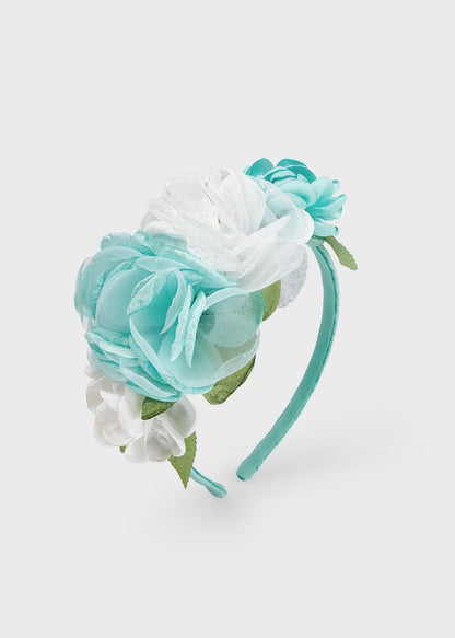 Diadema con aplique floral para niña Art. 23-10485-071 Agua