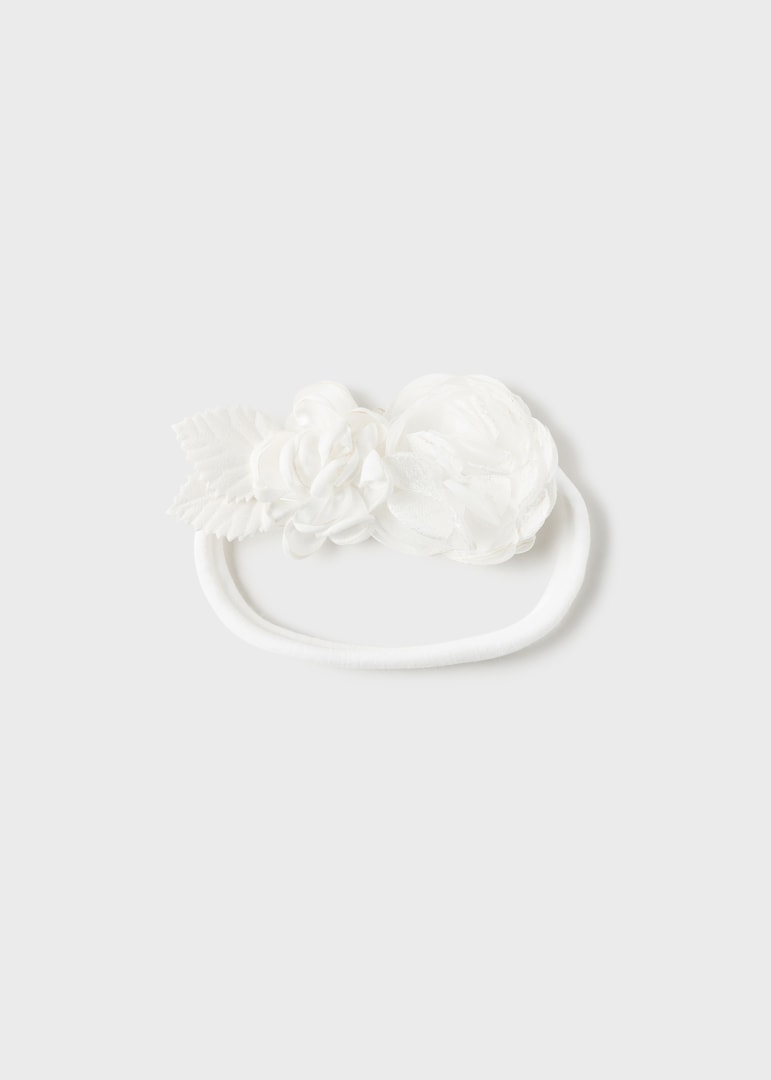 Diadema elástica con aplique floral para bebé Art. 23-10423-011 Crudo