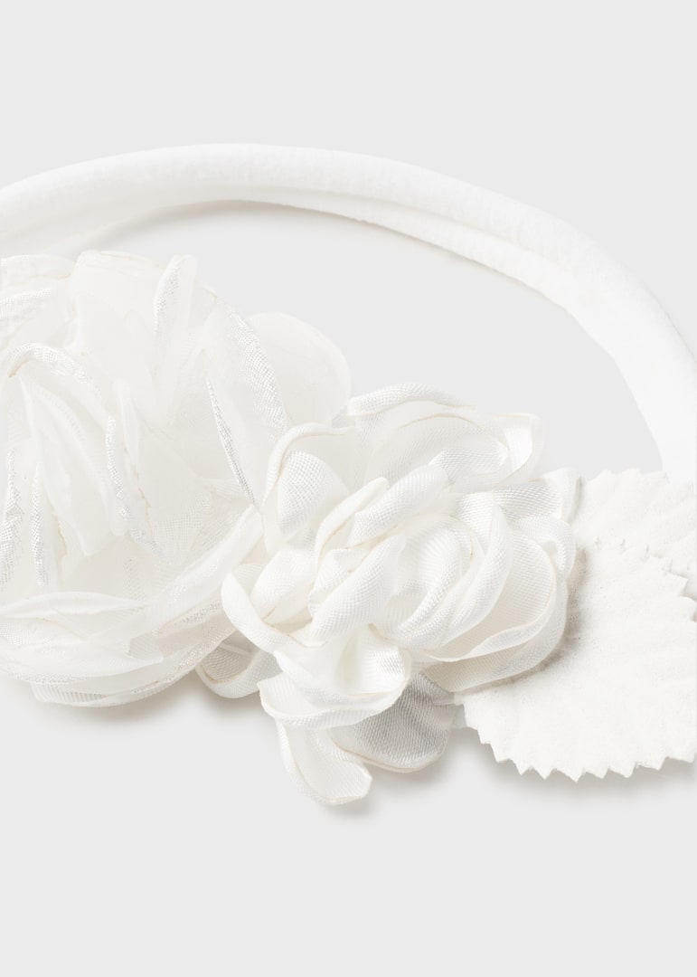 Diadema elástica con aplique floral para bebé Art. 23-10423-011 Crudo