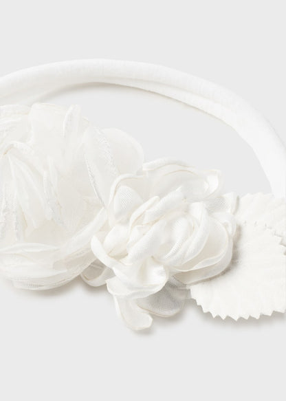 Diadema elástica con aplique floral para bebé Art. 23-10423-011 Crudo