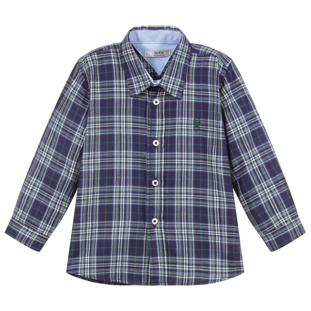 Camisa Cuadros Sku DK 644 Color Azul Rayado