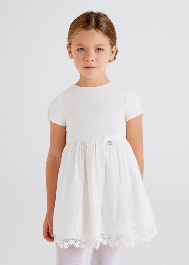 Vestido Perforado Sku 3914 Color Crudo