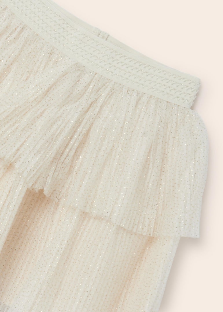 Falda plisada de tul para chica MAYORAL Ref. 23/6901/66 Garbanzo