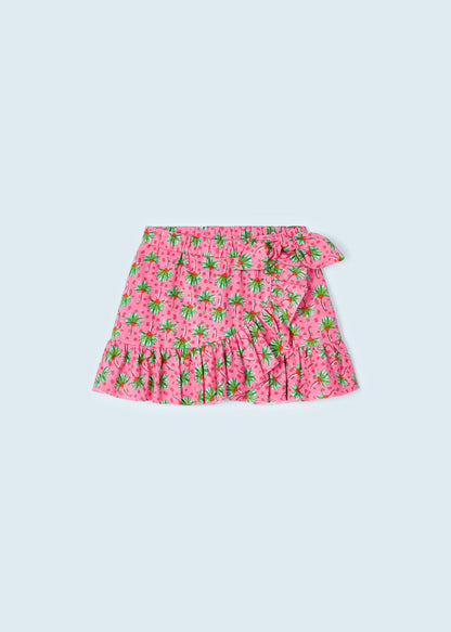 Falda tipo pareo estampada de algodón sostenible para niña Art. 23-03905-065 Peonia