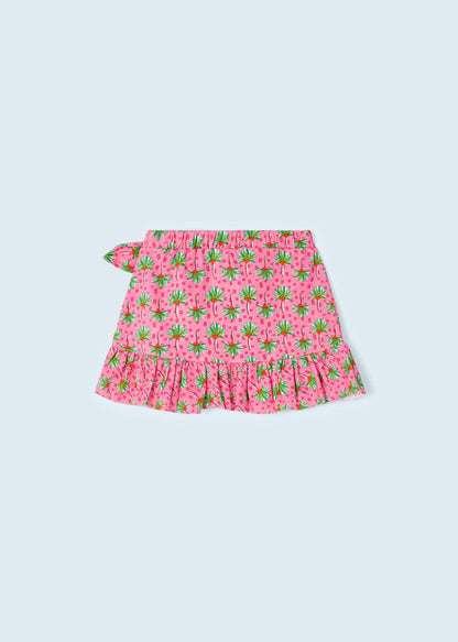 Falda tipo pareo estampada de algodón sostenible para niña Art. 23-03905-065 Peonia