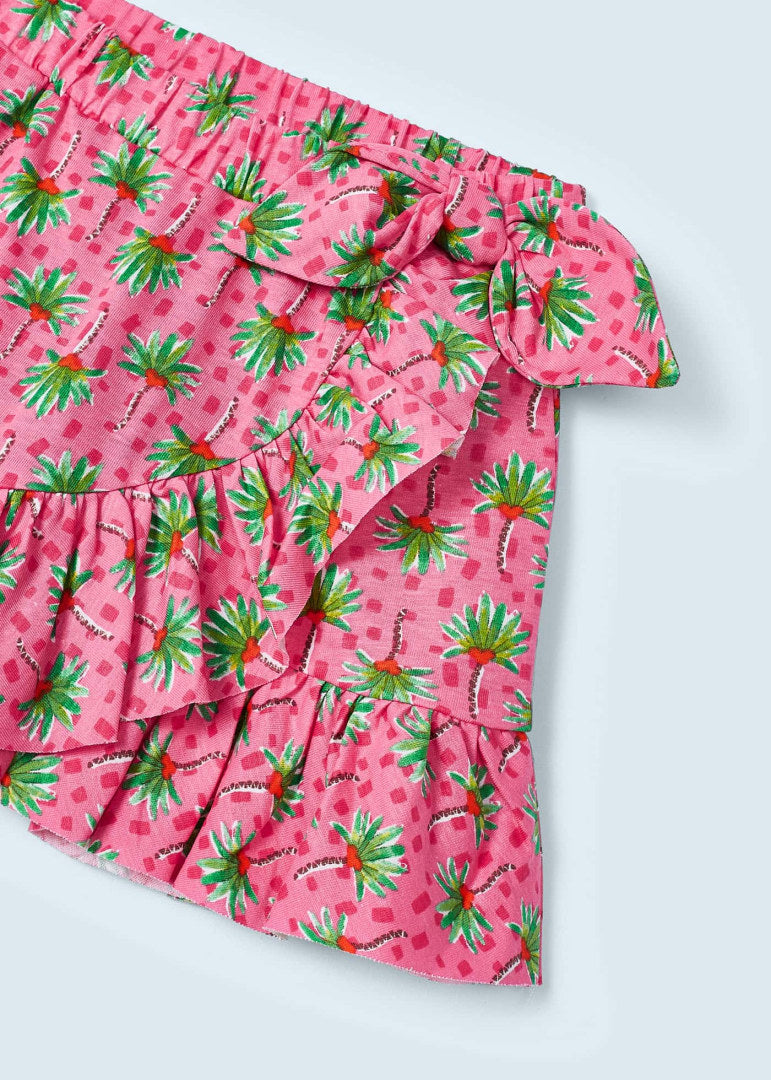 Falda tipo pareo estampada de algodón sostenible para niña Art. 23-03905-065 Peonia