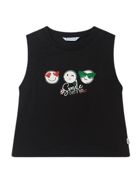 Camiseta Tirantes Grafica Mayoral Sku 6062 Color 59 Negro