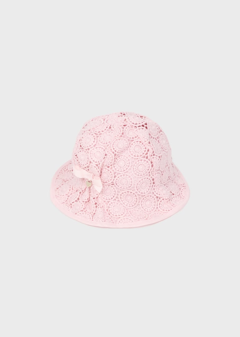 Gorro de guipur para bebé Art. 23-10409-011 Rosa Palo