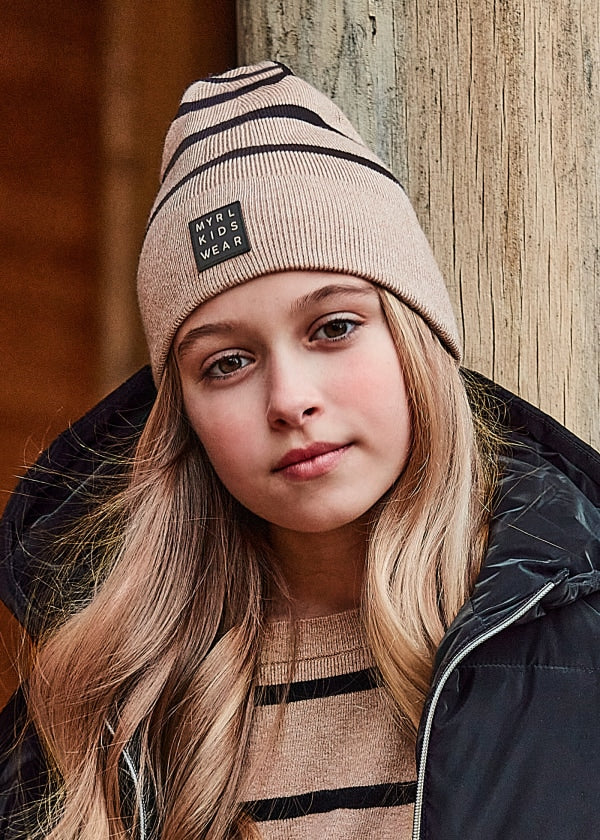 Gorro rayas chica  MAYORAL Ref. 13-10643-027 Galleta vi