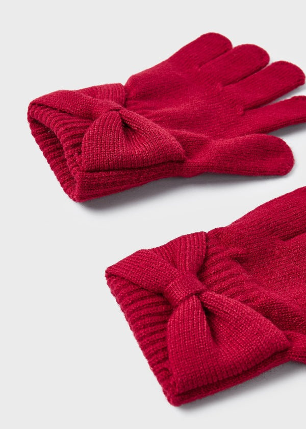 Guantes tricot moño niña MAYORAL  Ref. 13-10586/017 Rojo